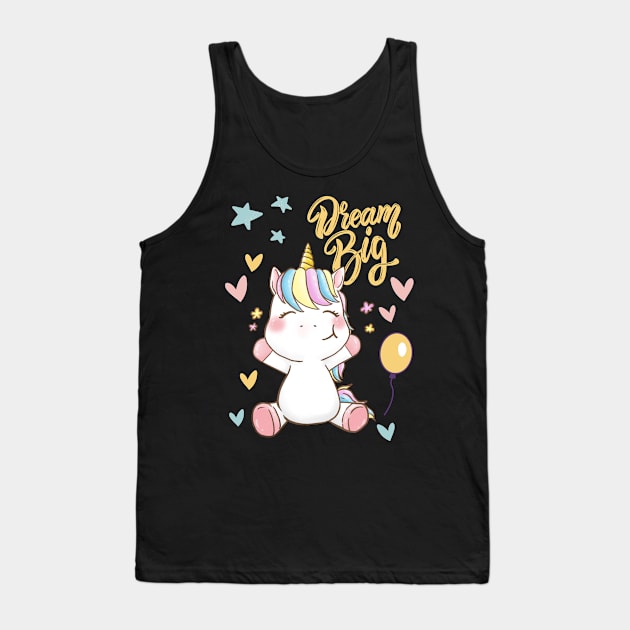 Sweet Unicorn Dream big Cute baby outfit great for kids toddlers baby shower Tank Top by BoogieCreates